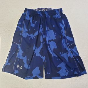 Under Armour Shorts Mens Small HeatGear Arctic Blue Camo Basketball Sportswear